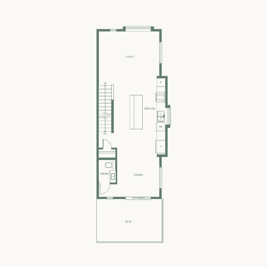Kinship Living E floorplan, main floor level