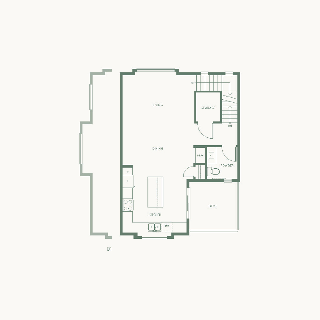 Kinship Living D floorplan, main floor level